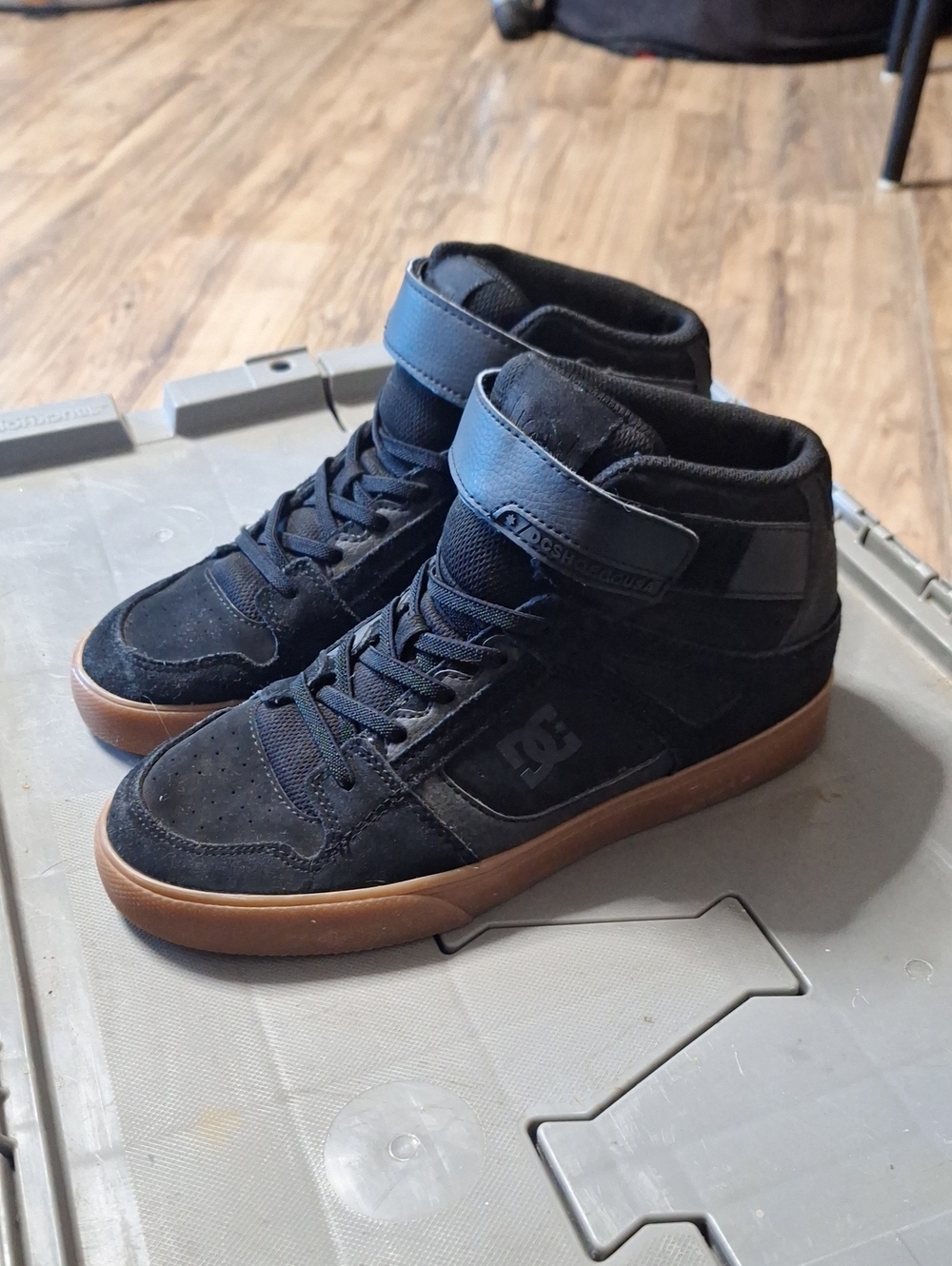 DC Black High-Top Skate Sneakers with Gum Outsole